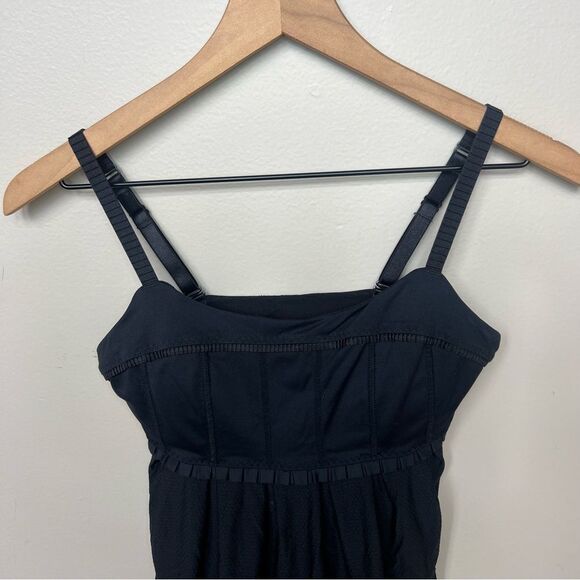 Lululemon Black Pritti Ruffle Tank Size 4 Athletic Shirt Built in Sports Bra - Picture 3 of 11